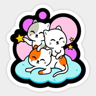 Cute Kittens Cats Family Cat Lovers Sticker